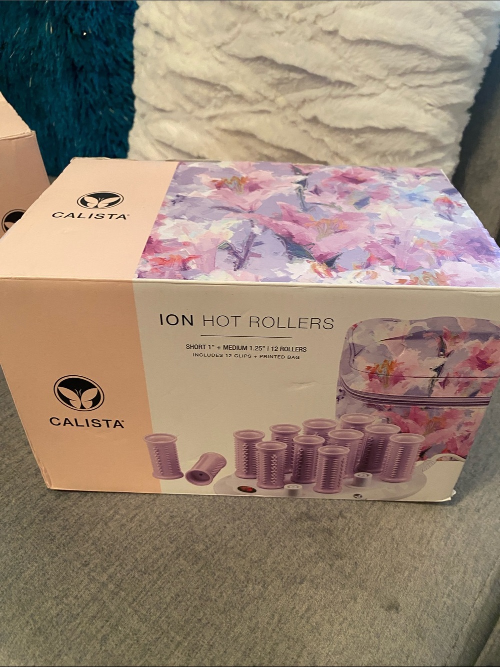 Calista Ion Hot Rollers Set — Lavender Hot Rollers with Floral Bag